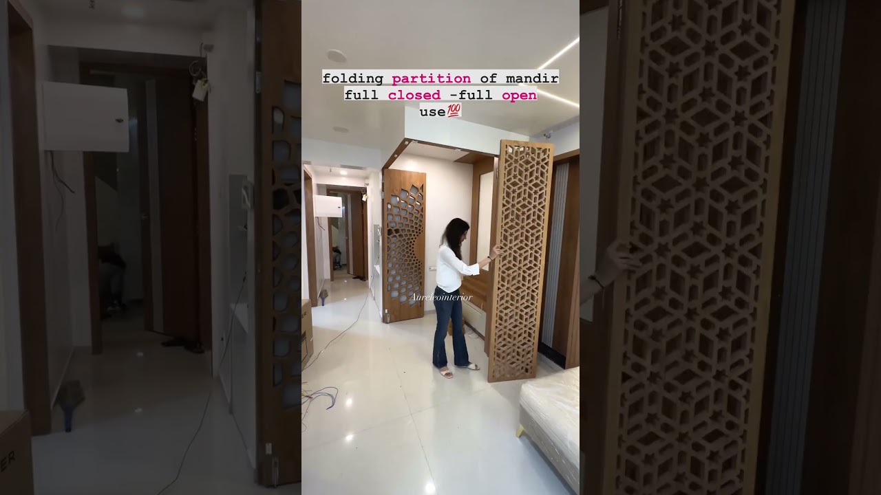 Folding partition of pooja room Area ideas