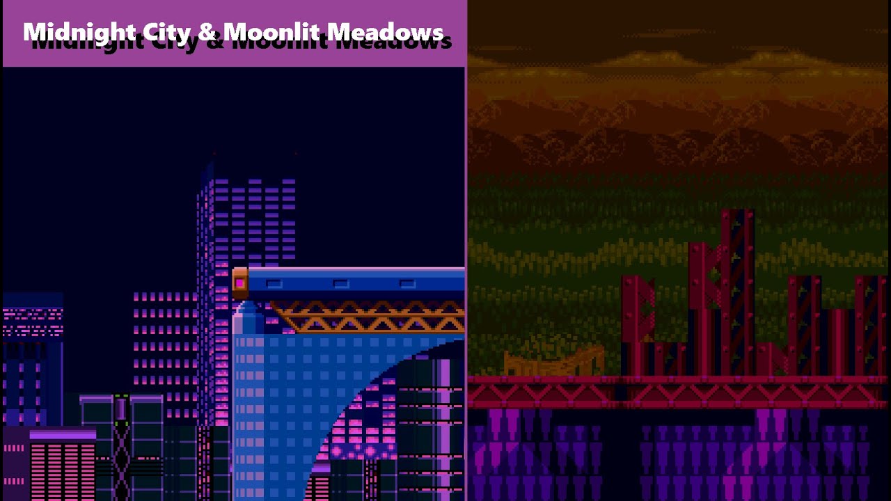 Midnight City Zone & Moonlit Meadows Zone | Classic Sonic Simulator V13.1