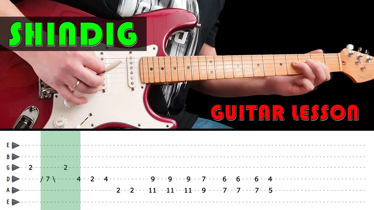 SHINDIG - Guitar lesson (with tabs) - The Shadows