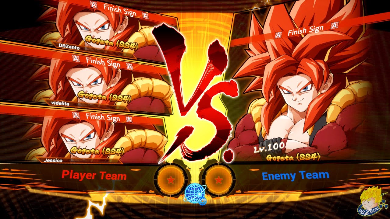 DBFZ Team Of SSJ4 Gogetas Vs The Ultimate SSJ4 Gogeta Final Raid Boss Lvl 100 | Dragon Ball FighterZ
