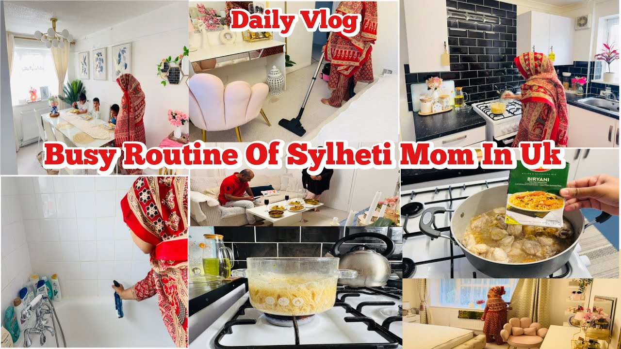 Busy Routine Of Sylheti Mom In Uk | Easy Chicken Biryani Recipe #iftari  #cleaning #dailyvlog #vlog