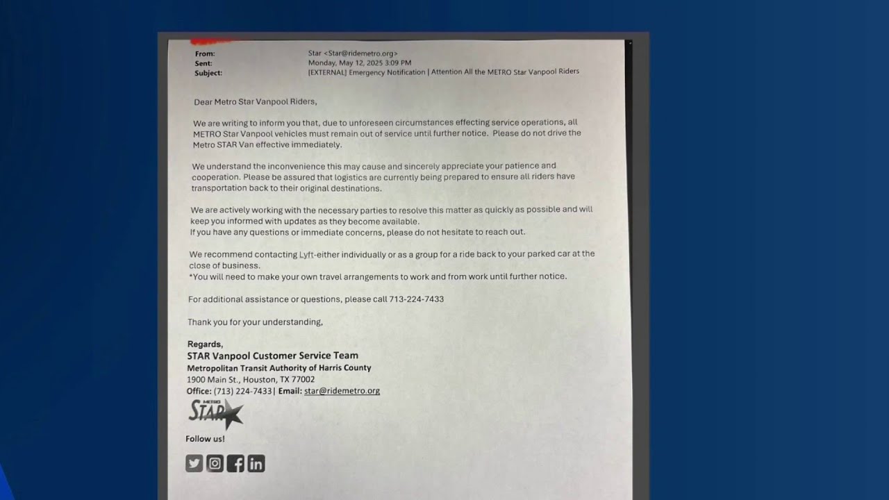 METRO Vanpool Service Suspension Leaves Commuters Scrambling