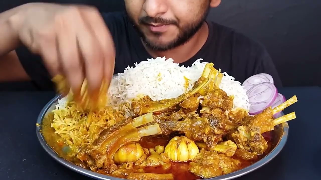 Spicy Oily Mutton ribs curry Eating | Spicy Oily Mutton Curry Eating | #bhukkhadboyeatingshow 
