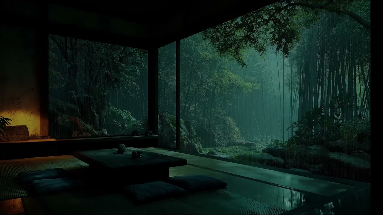 Cozy Rainy Night Ambience with Gentle Rain and Soft Wind Sounds for Deep Sleep