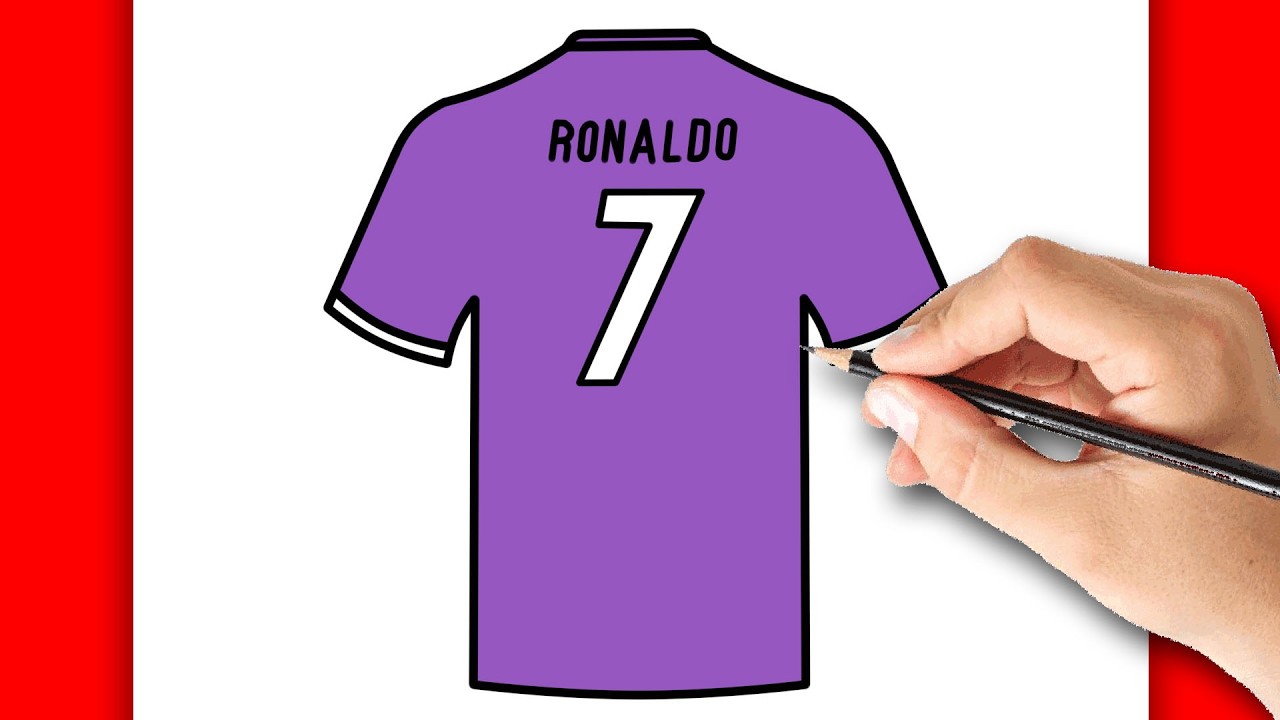 HOW TO DRAW CRISTIANO RONALDO REAL MADRID SHIRT PURPLE | DRAWING STEP BY STEP