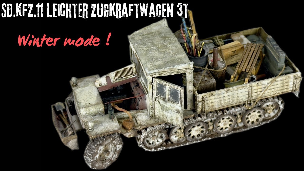 Peindre le Sd.Kfz.11 avec un camouflage hivernal (AFV Club -1/35)