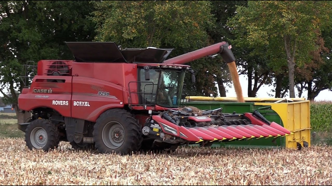 Maïs 2025 | Case IH Axial-Flow 8250 met 10 rijer | Terberg 6x6 in John Deere kleuren | USA Equipment