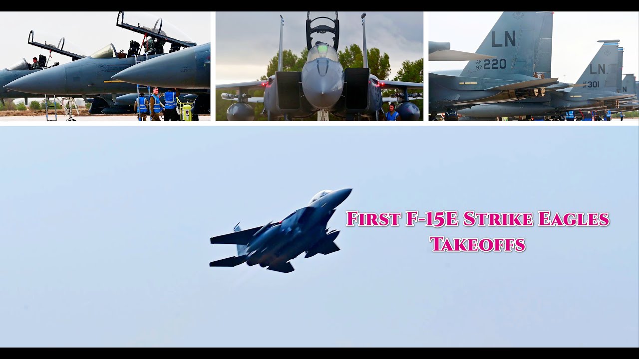 492nd Fighter Squadron Takeoffs  F-15E Strike Eagles for the start of Tactical Learning Program 22-1