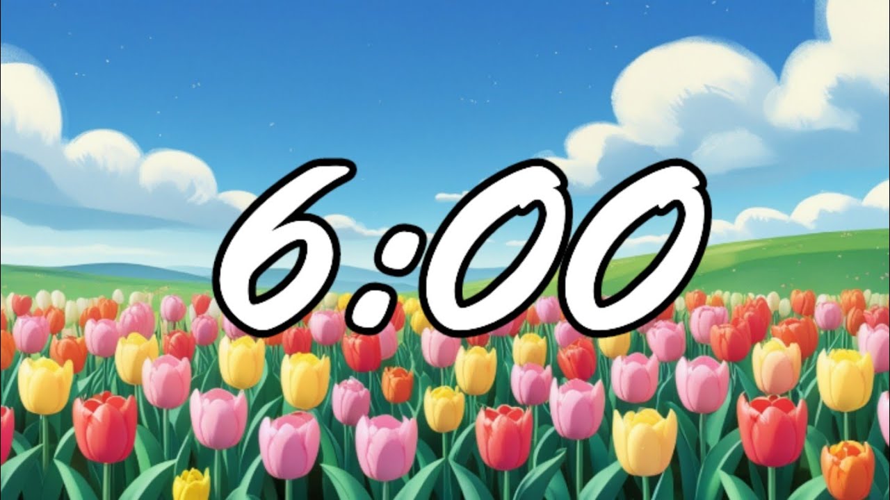Tulip Paradise 🌷 6 Minute Spring Timer with Gently Moving Flowers | Calm Countdown