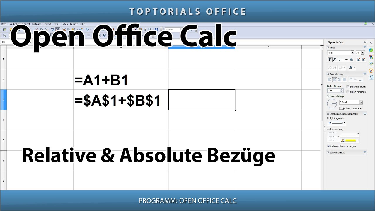 RELATIVE und ABSOLUTE BEZÜGE mit Beispielen (OpenOffice Calc)