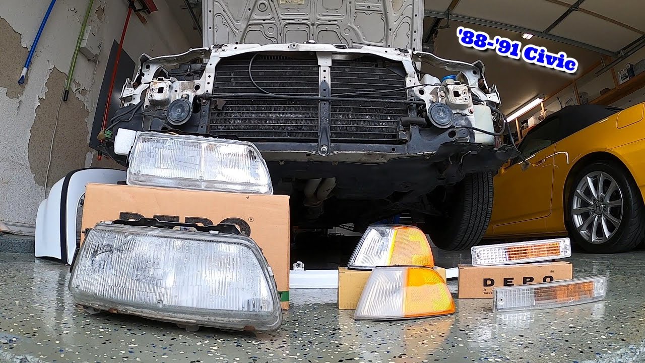 ‘90-‘91 Civic Headlight & Front Turn Signal Lens | Removal