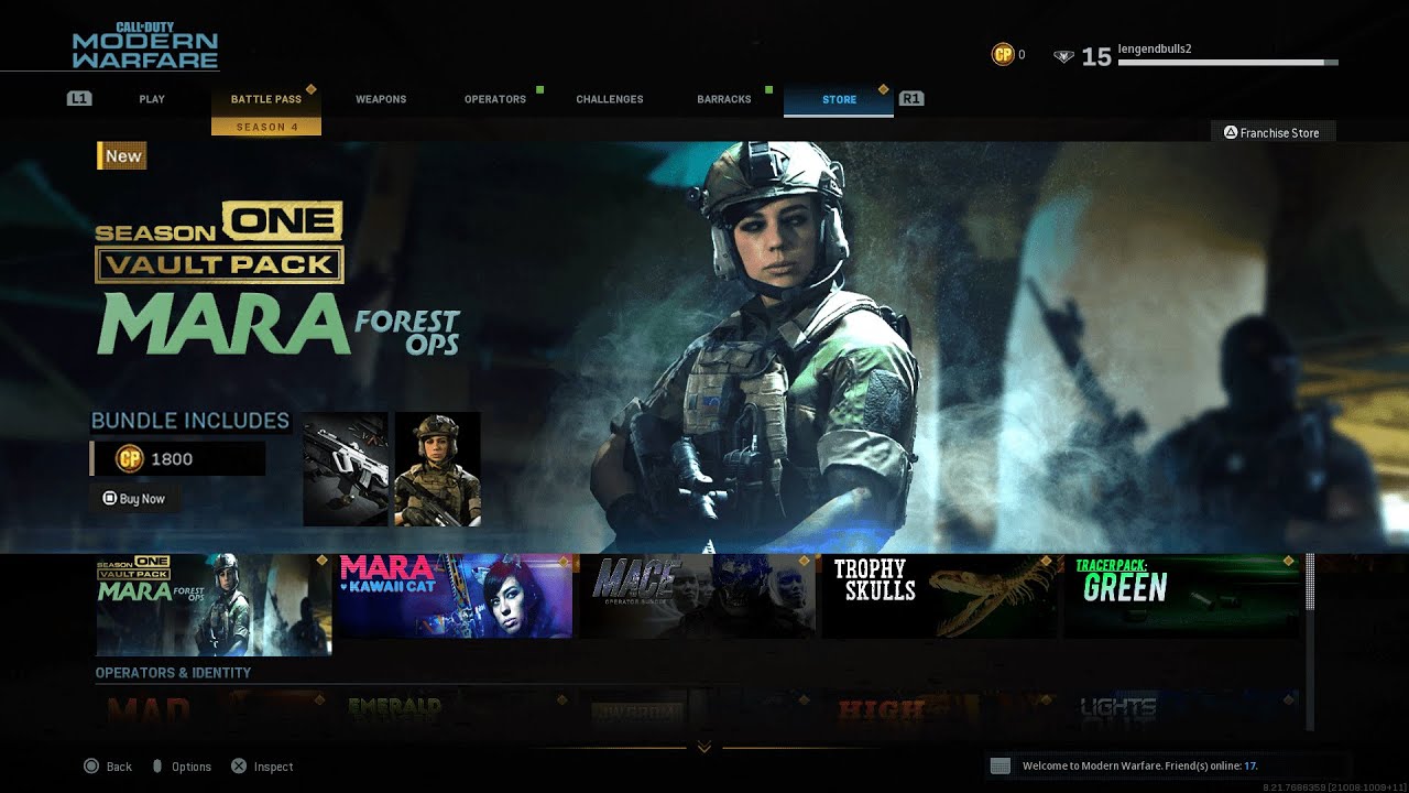 THE NEW MARA FOREST OPS BUNDLE in MODERN WARFARE! NEW SEASON 1 VAULT PACKS in MODERN WARFARE