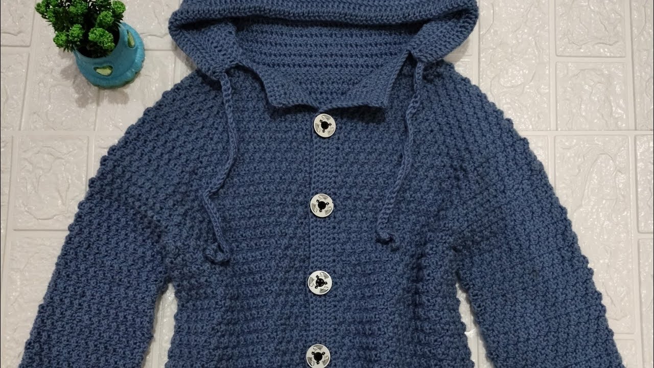 جاكت كروشيه اطفال بغرزه البابلز بطريقة جديدة ومميزه جدا