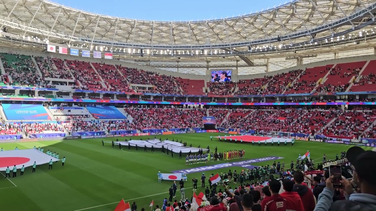 Indonesia National Anthem, 인도네시아 국가 제창 2023 AFC Asian Cup Japan vs Indonesia 아시안컵 일본 vs 인도네시아