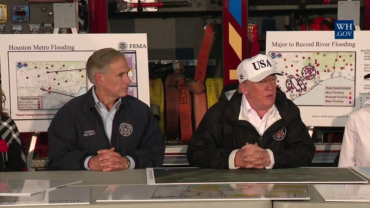 President Trump Receives a Briefing on Hurricane Harvey Relief Efforts