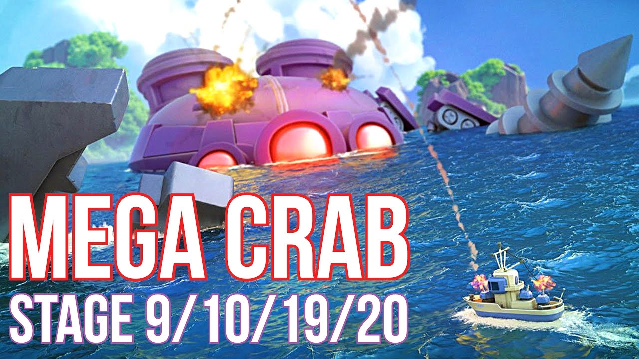 MEGA CRAB how to start 👌🏼 STAGES 9/10/19/20 - attack strategy/gameplay Gunboat Crab // BOOM BEACH