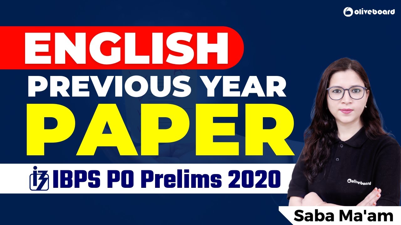 IBPS PO Pre English Previous Year Question Paper 2020 | IBPS PO Previous Year Paper By Saba Ma'am