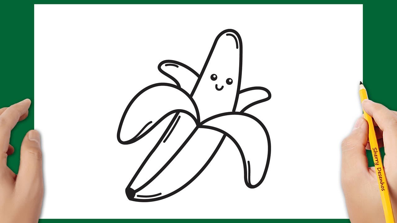 Como desenhar uma banana kawaii