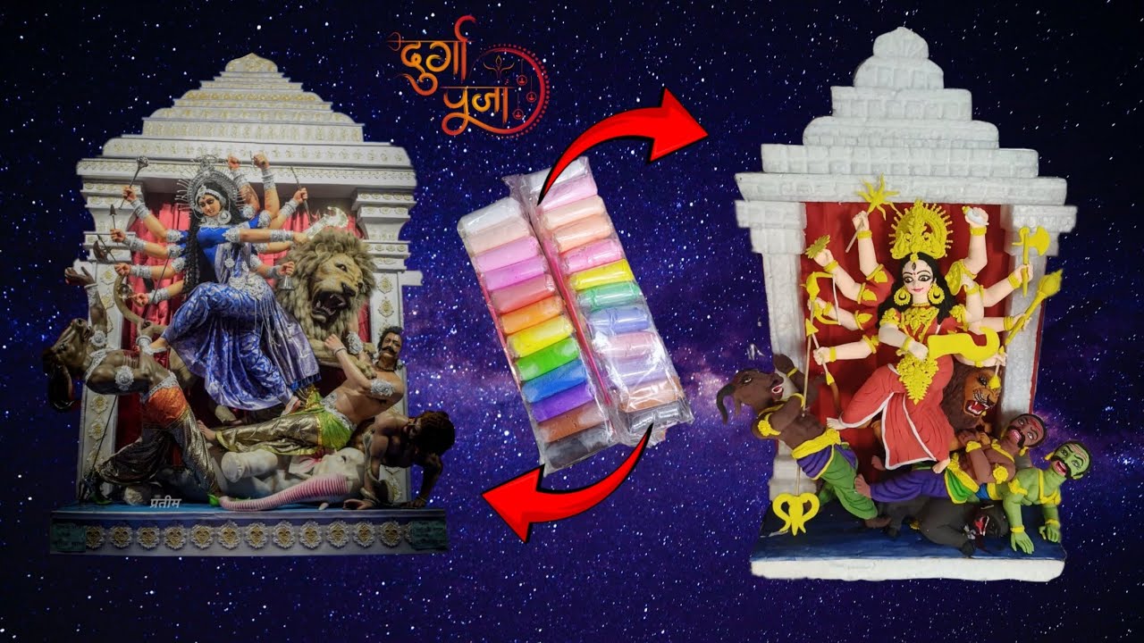 Durga maa mahisasur making with clay 🌸| part :-2 ravan making 2025 | durga maa making 