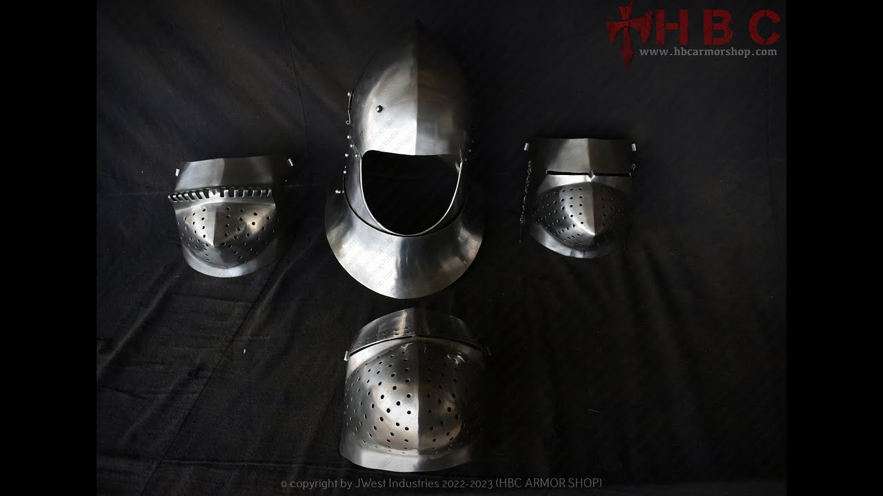 Great Bascinet Helmet with 3 Different Visors