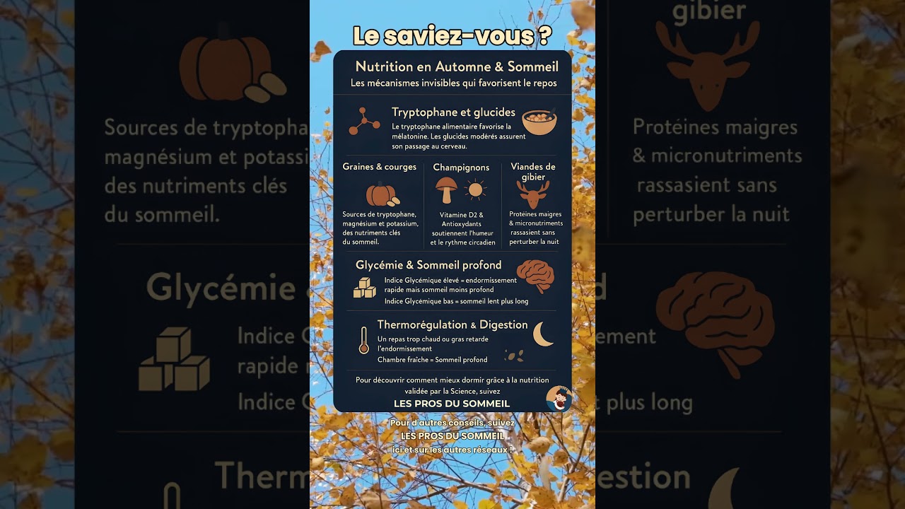 🌙 Aliments d'Automne & Sommeil 🍂, La #FicheSommeil des m&eacute;canismes invisibles que la Science valide !