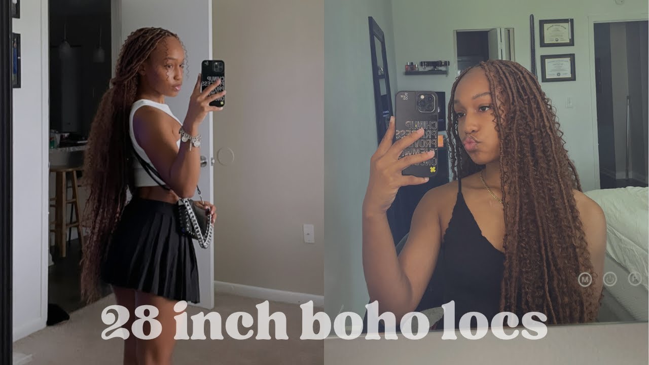 28 inch boho locs | do my hair with me!