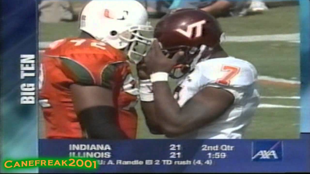 2000 Miami Hurricanes vs Virginia Tech Highlights