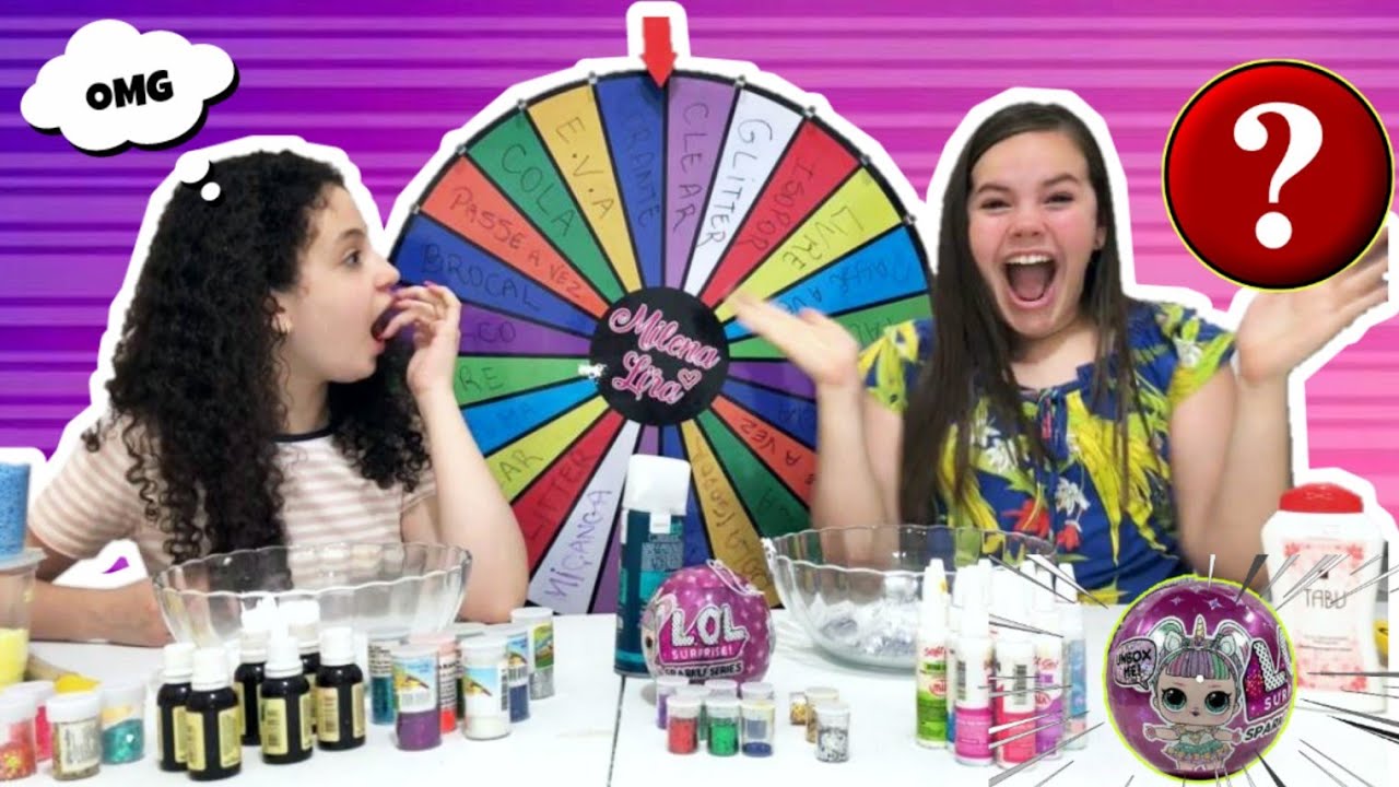 FAZENDO SLIME COM TUDO QUE A ROLETA MANDAR **Ft. Milena Lira**