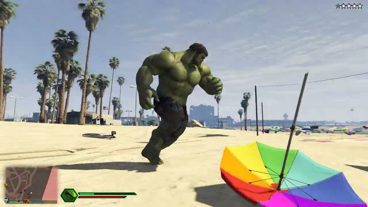 Hulk Vs. Police, FIB & Military PC Gameplay (Julionib mods) - GTA 5