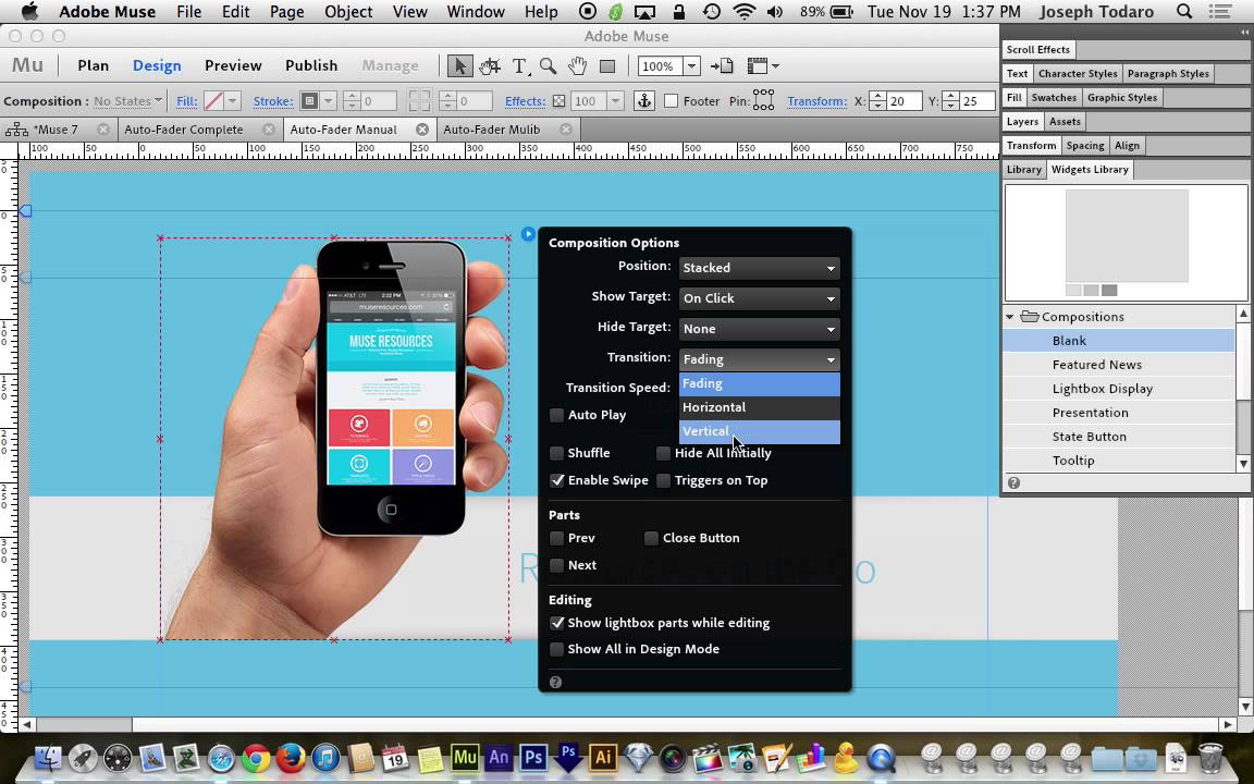 Adobe Muse CC 7.0 Tutorial | Auto-Fading Design Elements