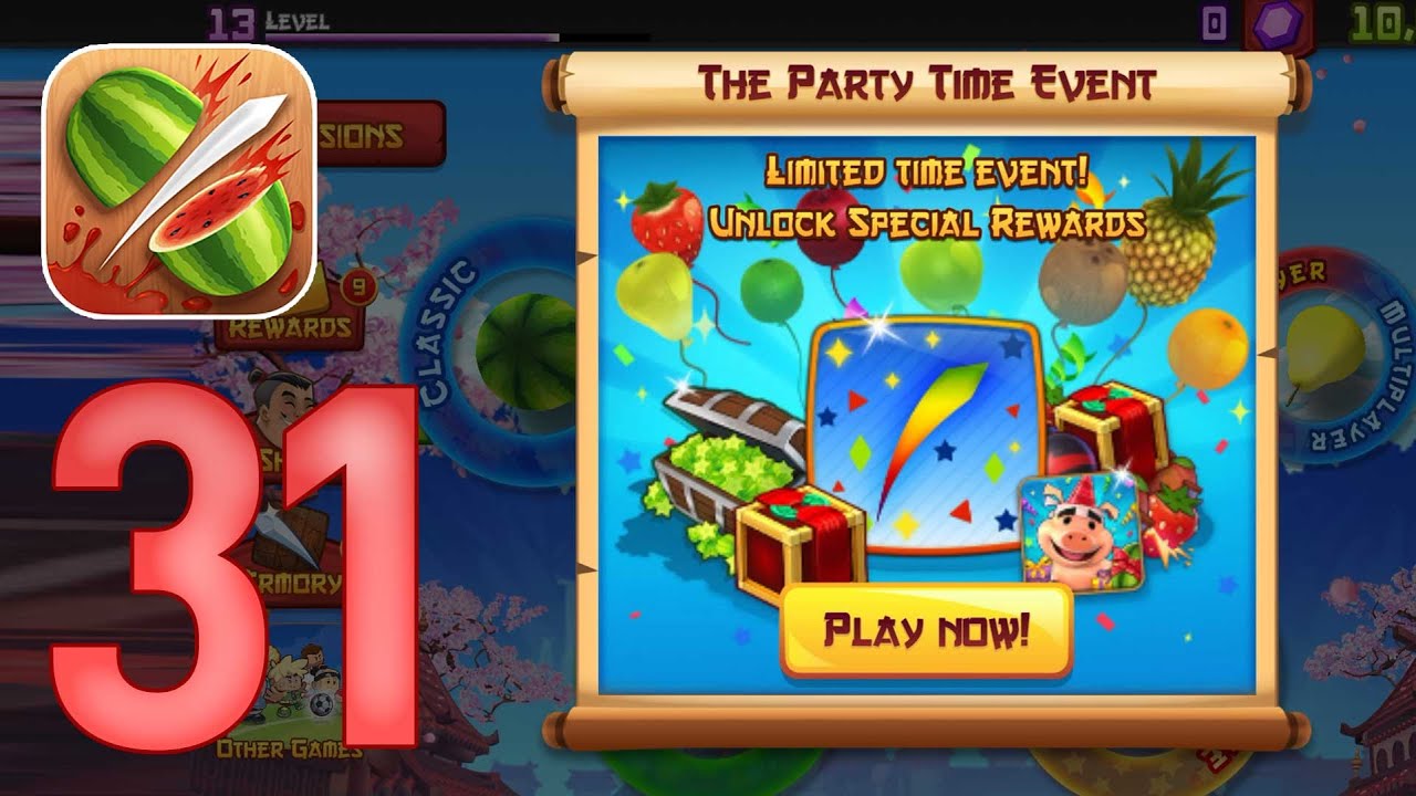 Fruit Ninja: Gameplay Walkthrough Part 31 - The Party Time Event! (iOS, Android)