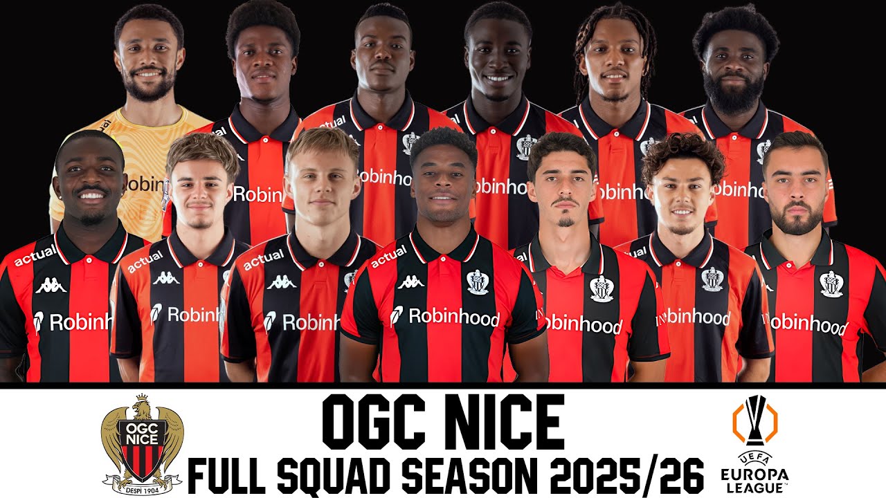 OGC Nice Official Squad 2025/26 Season | Ligue 1 25/26 | UEFA Europa League 25/26