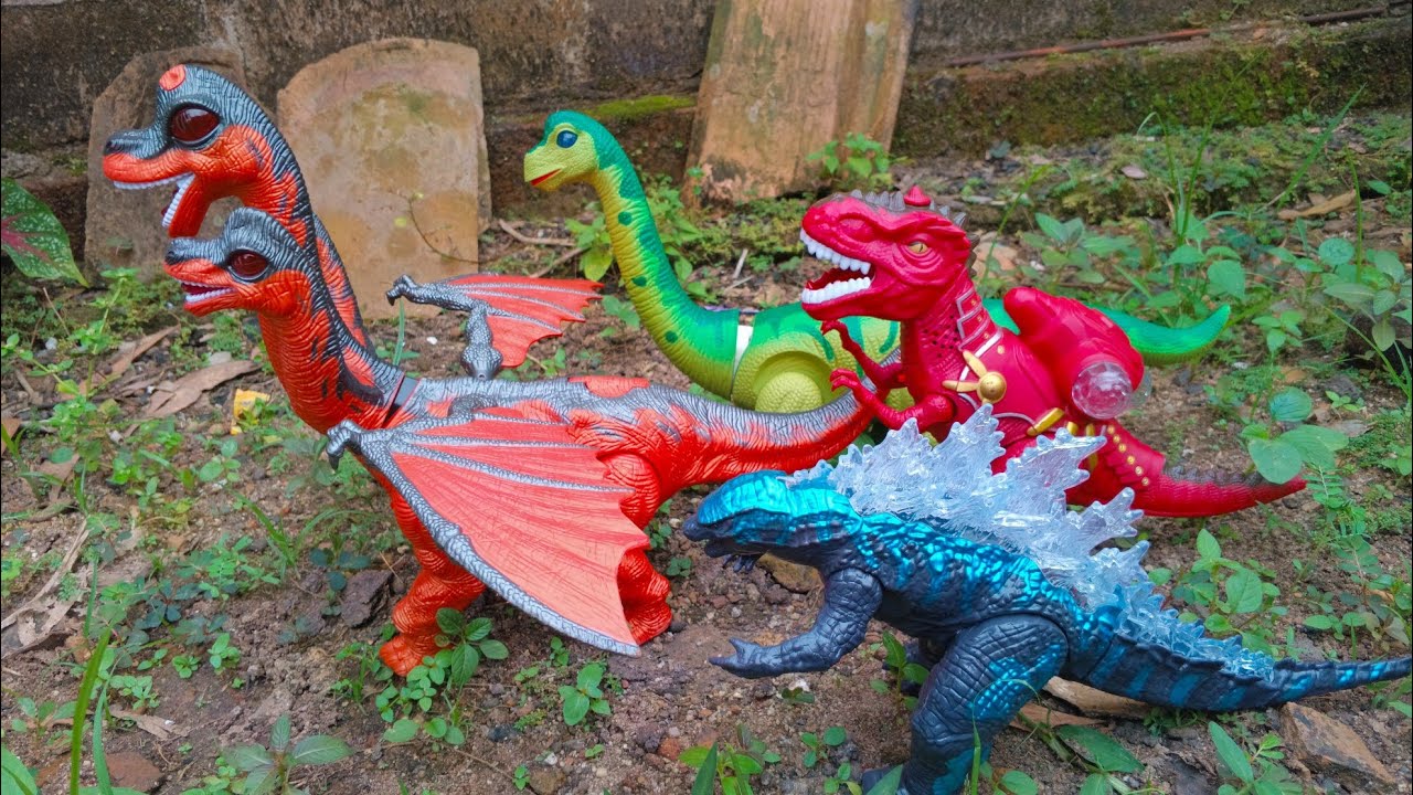 Dinosaurus Jurassic World Dominion: t-rex/ Brachiosaurus/ Brontosaurus/ monster kepala tiga/Godzilla