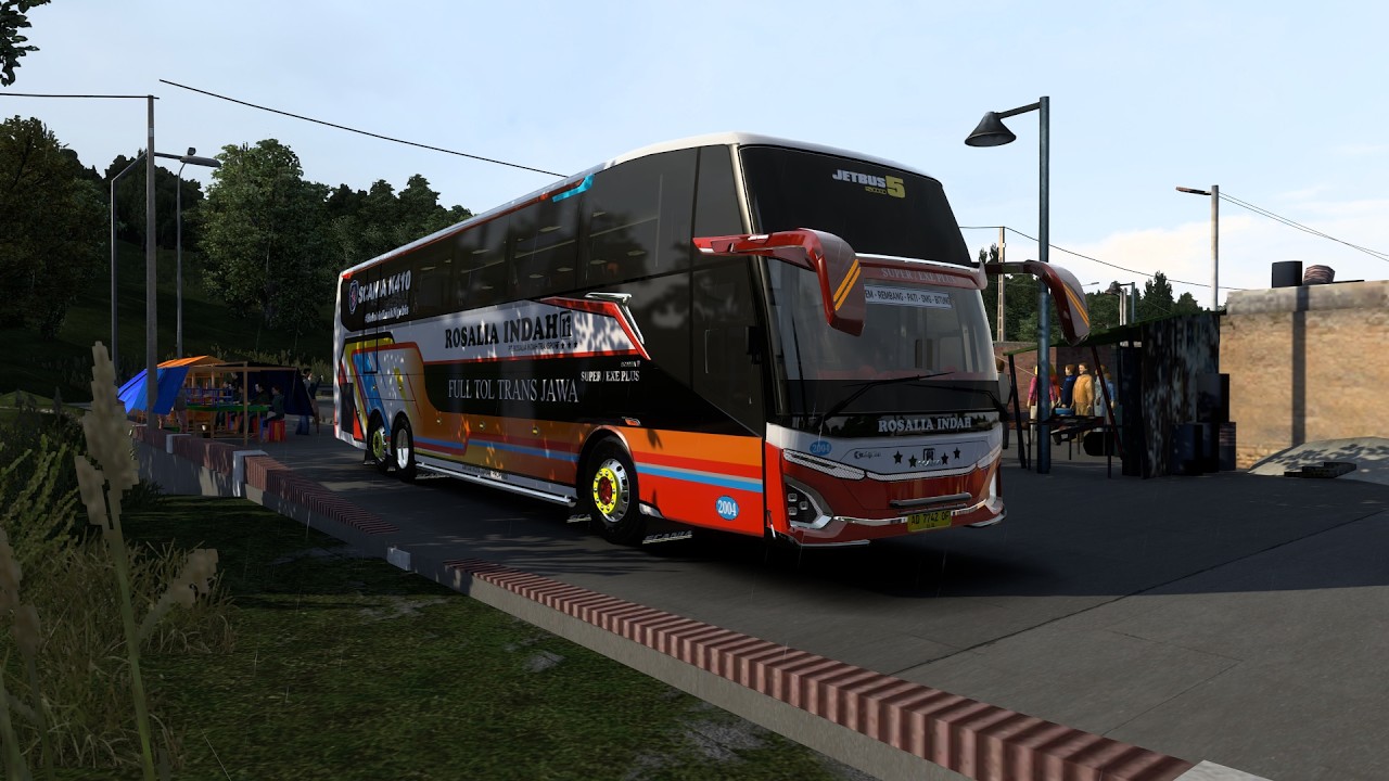 Rosin Jemput penumpang mudik via Jalur Pantura || ETS 2 Indonesia Gameplay