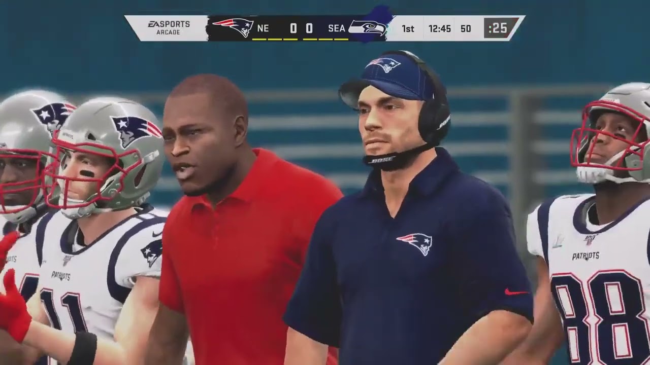Playing NFL football. Seattle Seahawks versus New England Patriots ￼￼
