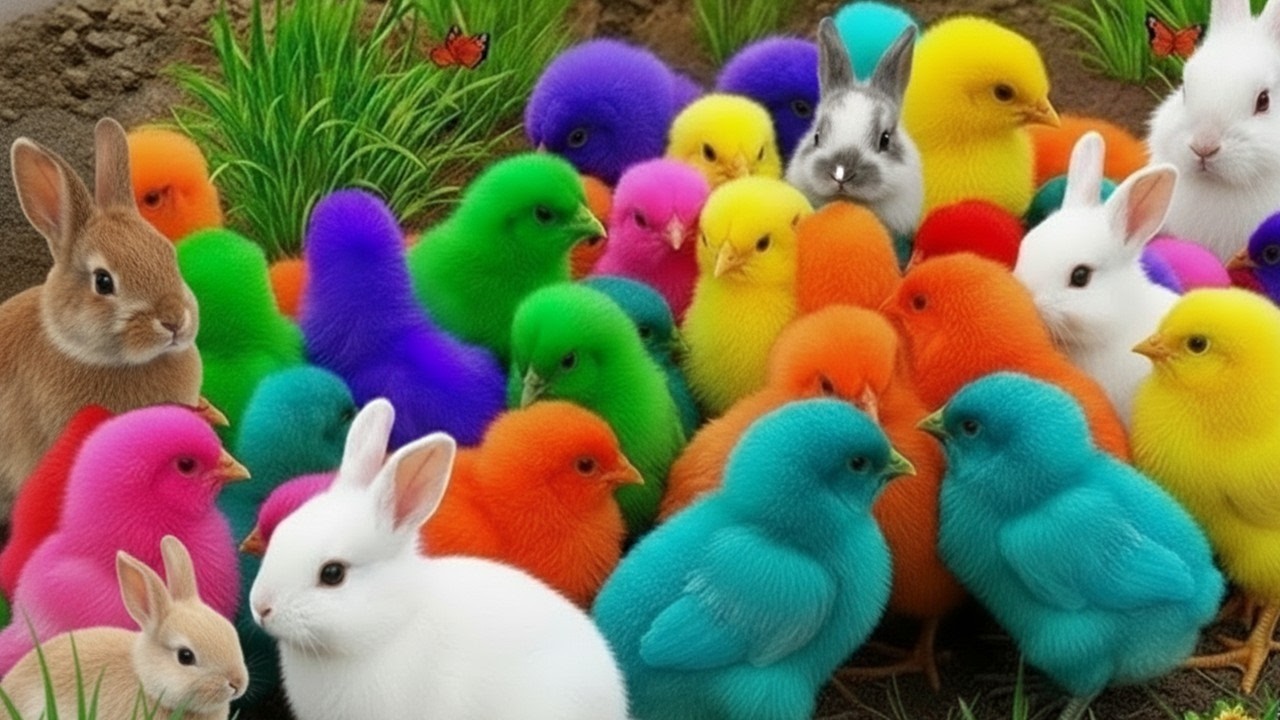 Ayam Lucu, ayam warna warni, ayam rainbow, kelinci lucu, bebek lucu, ikan koi, Hewan Lucu