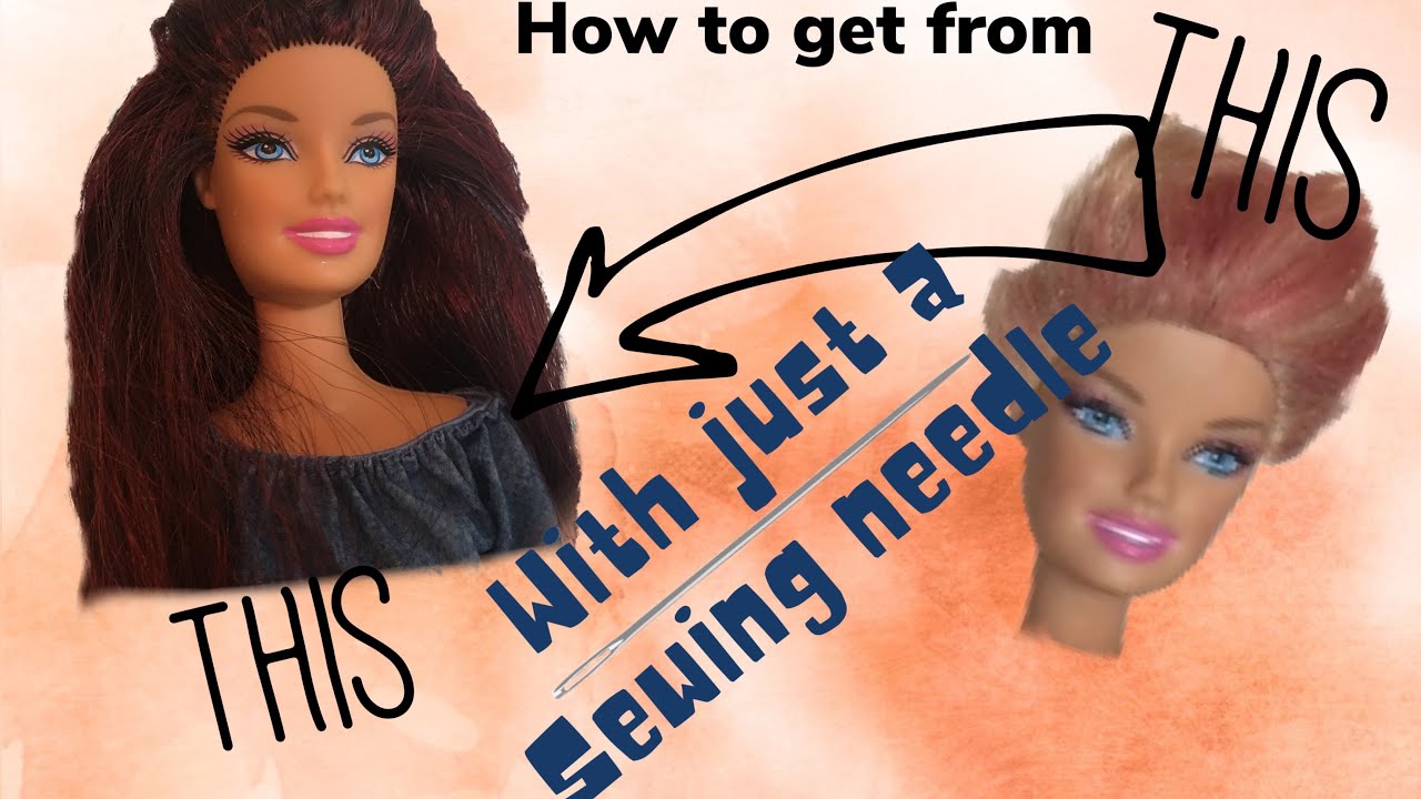 How to reroot dolls hair with a sewing needle