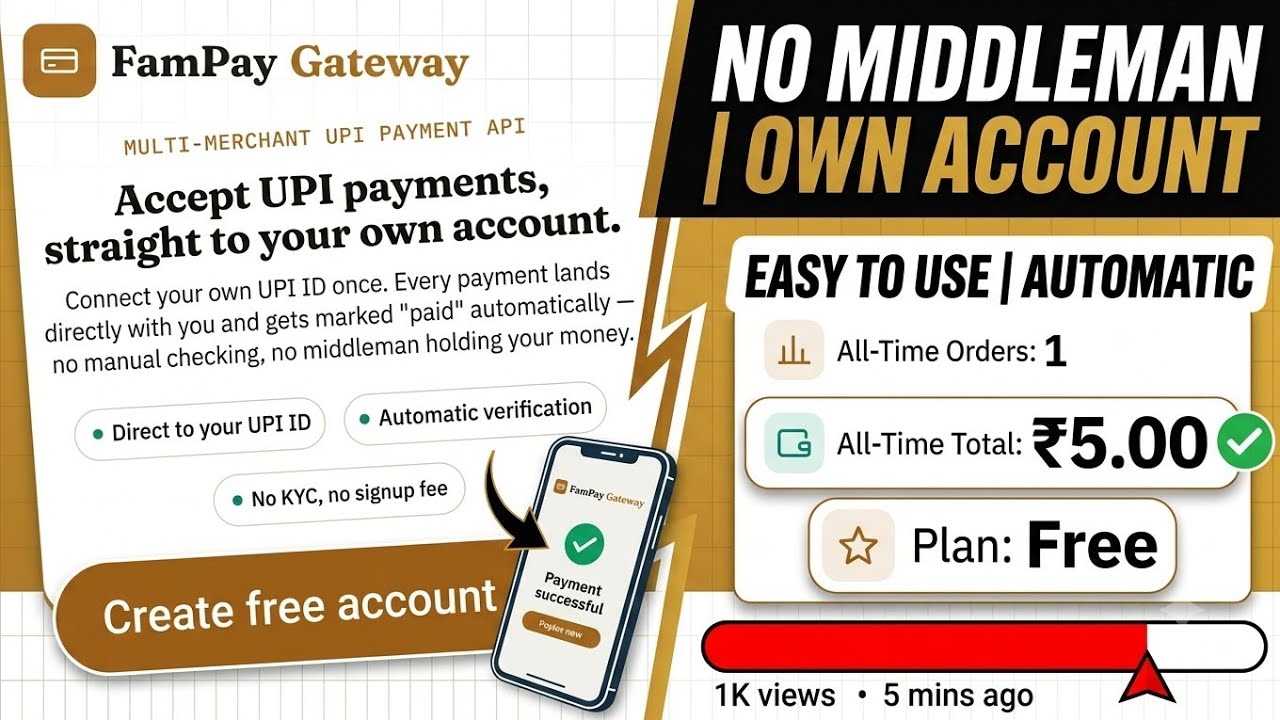 FamPay Payment Gateway Setup | Accept Direct UPI Payments Without KYC!