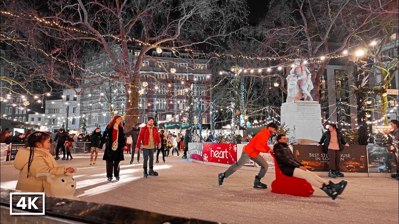 LONDON CHRISTMAS 2025 🎄 London’s Most Central Christmas Market | Leicester Square with Ice Rink | 4K