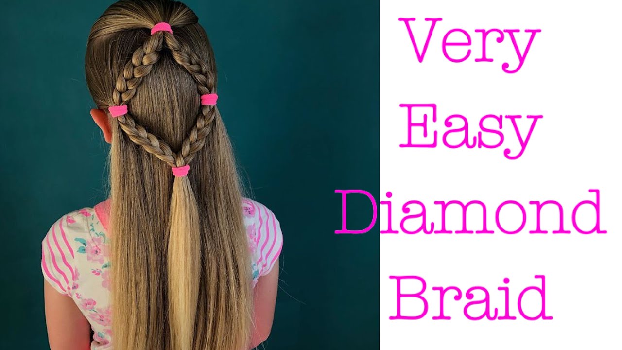 Very Easy Diamond Braid hair tutorial by Two Little Girls Hairstyles