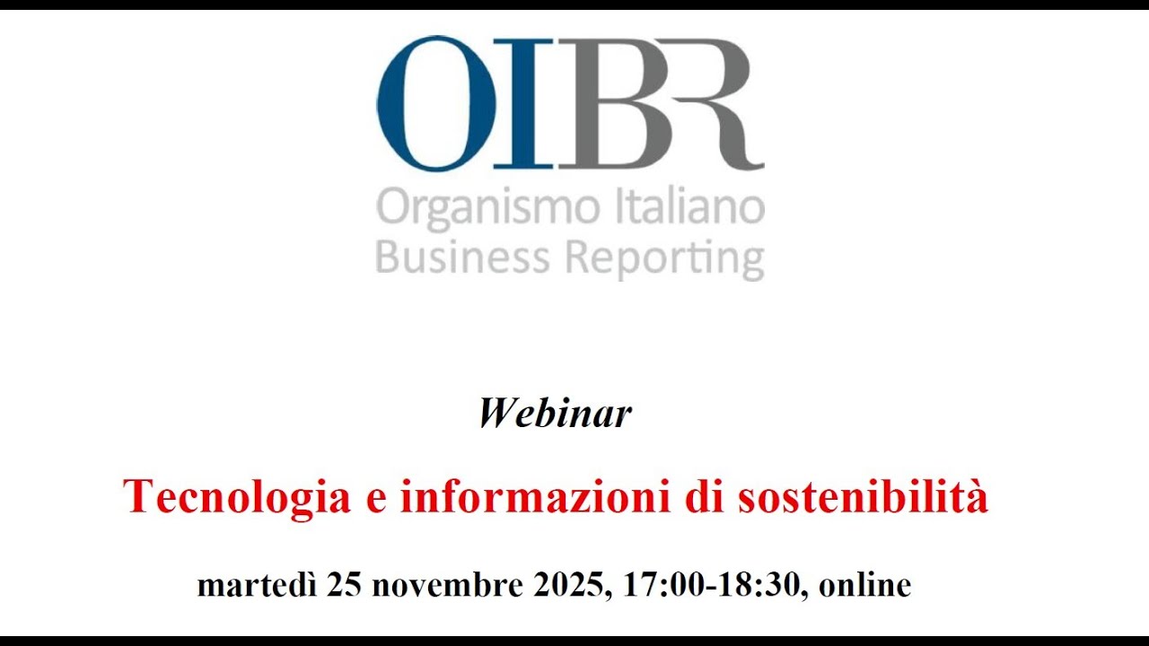 Tecnologia e informazioni di sostenibilit&agrave; 25/11/2025