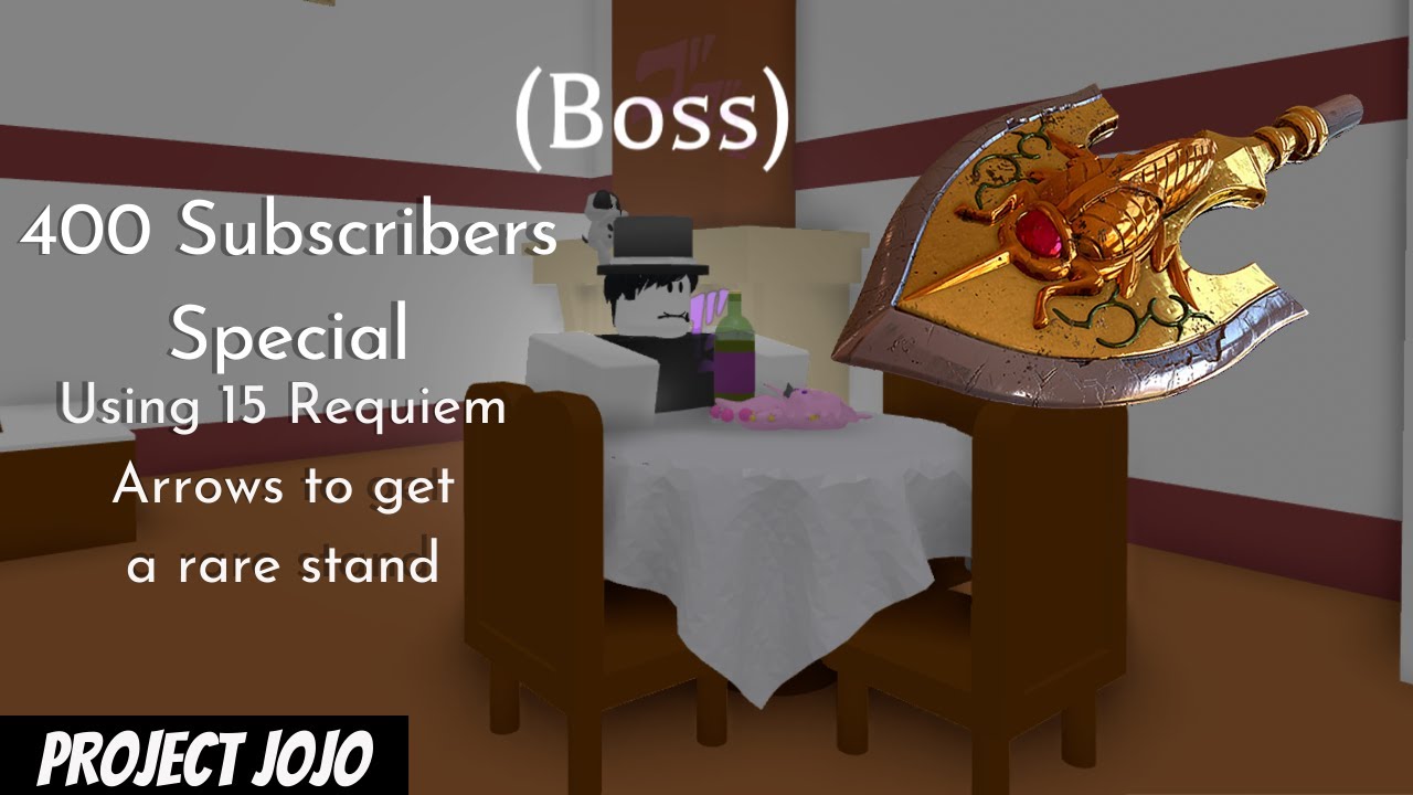 Roblox Project Jojo: Using 15 Requiem Arrows to get a rare stand (Lucky) | 400 Subscribers Special |