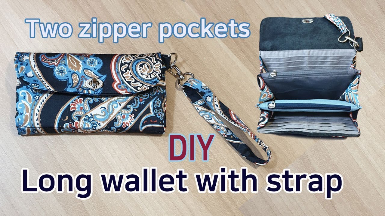 스트랩 장지갑/장지갑 만들기/Make a long wallet/Long wallet with strap