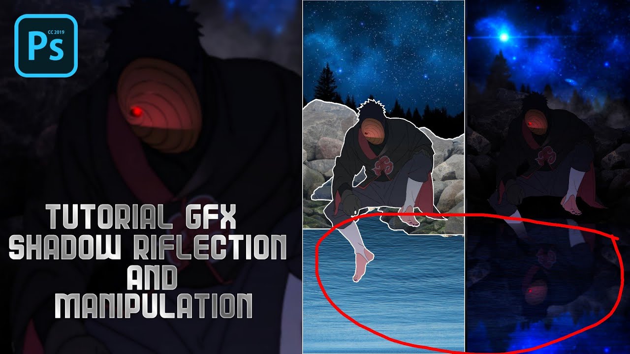 Tutorial GFX Anime Shadow Riflection and Manipulation pscc/PS touch Android SpeedArt