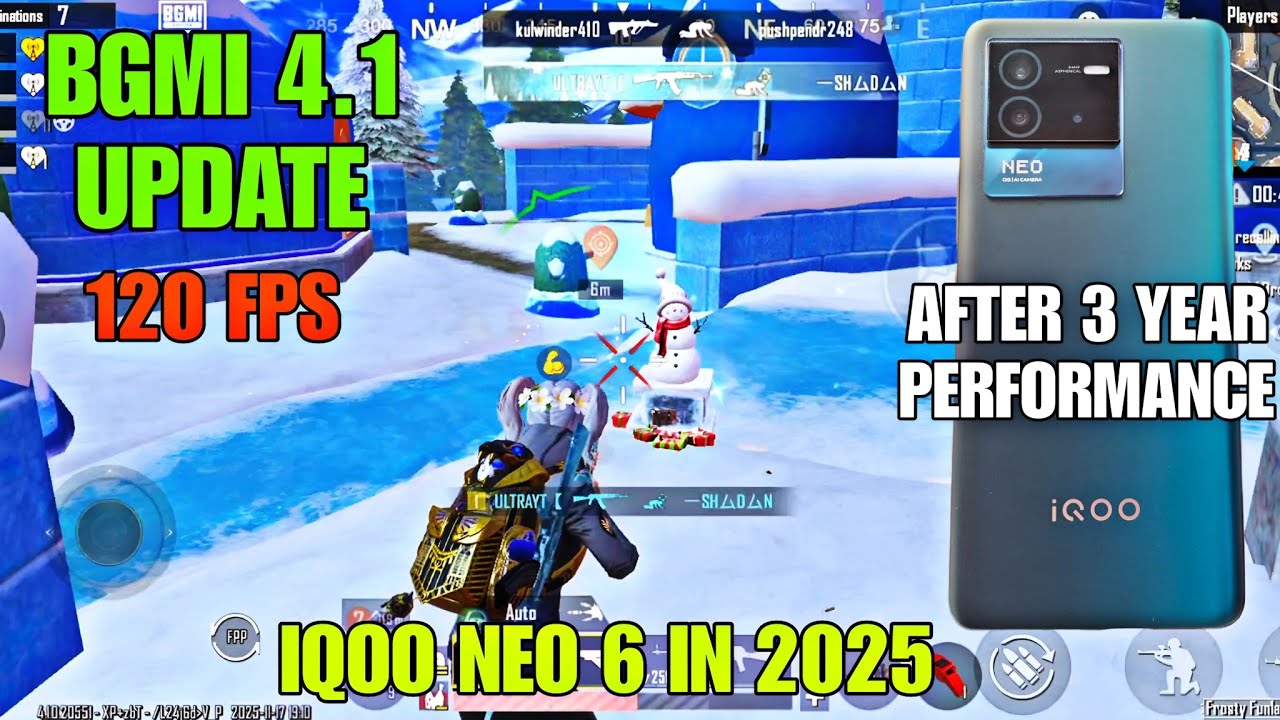 AFTER 3 YEAR OLD DEVICE PERFORMANCE IN BGMI IQOO NEO 6 BGMI 4.1 UPDATE TEST #bgmi 