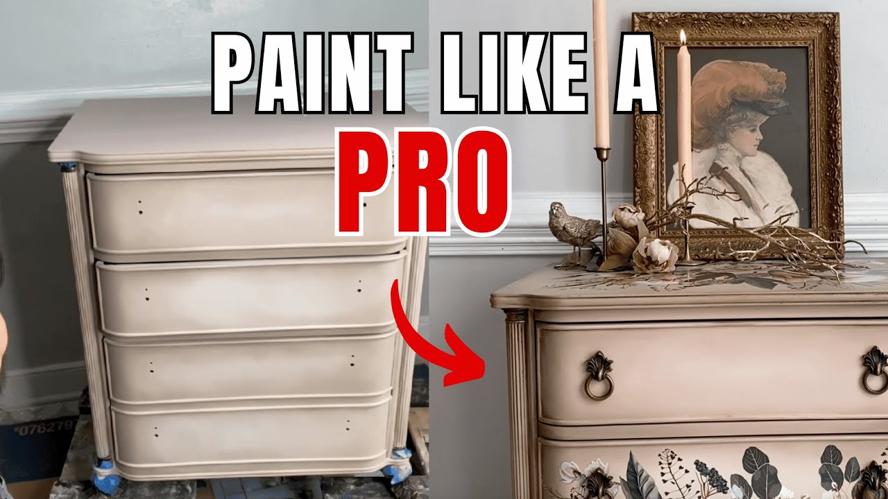 Dresser Makeover with Dixie Belle Paint | Glam Ombre & Floral Transfer Tutorial