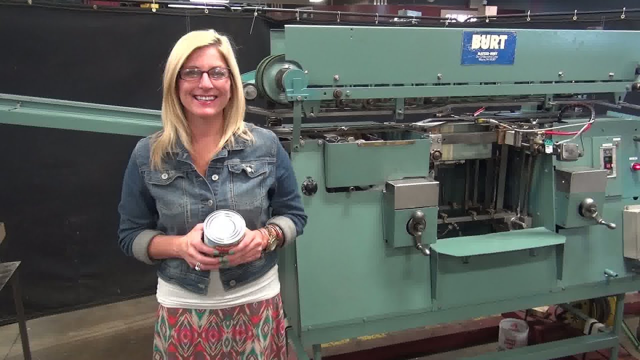 Mateer Burt Automatic Roll Thru Hot Glue Wrap Labeler Demonstration