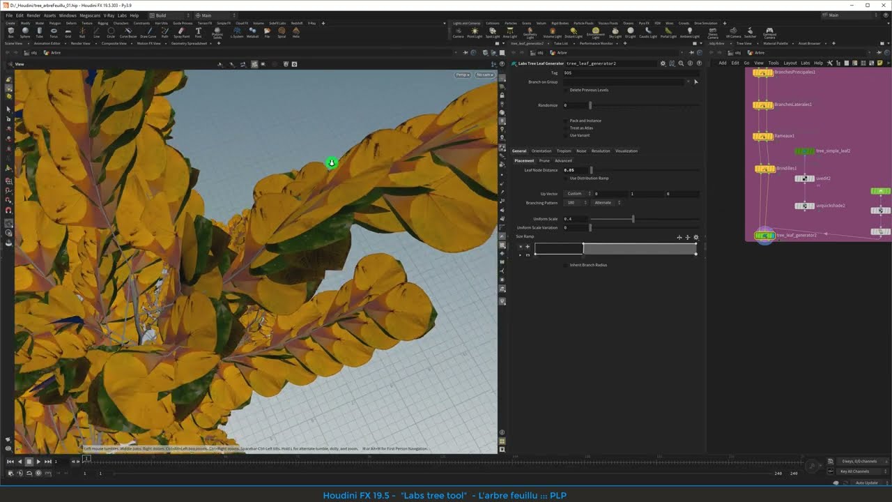 PLP VFX :: Houdini FX - Labs tree -  Partie 03 - Création de feuilles 