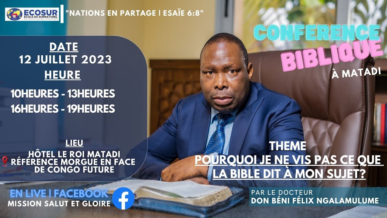 CONFÉRENCE BIBLIQUE A MATADI DU 12.07.2023