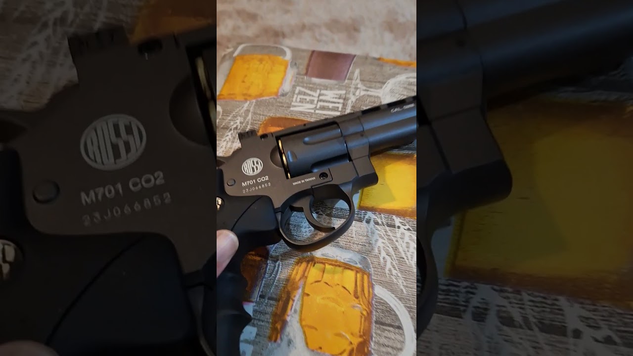Revolver Airgun/Airsoft Rossi M701 Co2 6mm, 6 tiros, o airsoft bom de plinking! #airgun #co2revolver